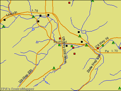 Bedford, Pennsylvania environmental map by EPA