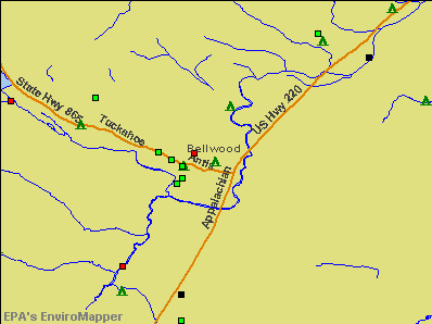 Bellwood, Pennsylvania environmental map by EPA