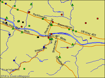 Birdsboro, Pennsylvania environmental map by EPA
