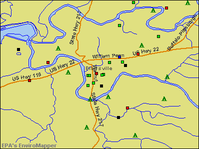 Blairsville, Pennsylvania environmental map by EPA