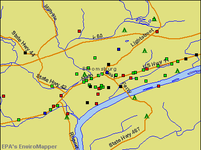 Bloomsburg, Pennsylvania environmental map by EPA