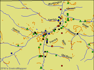 Bradford, Pennsylvania environmental map by EPA