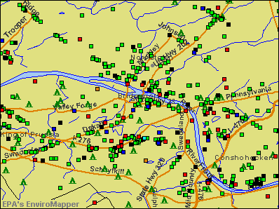 Bridgeport, Pennsylvania environmental map by EPA