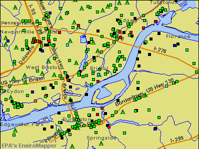 Bristol, Pennsylvania environmental map by EPA