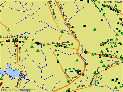 Broomall, Pennsylvania environmental map by EPA