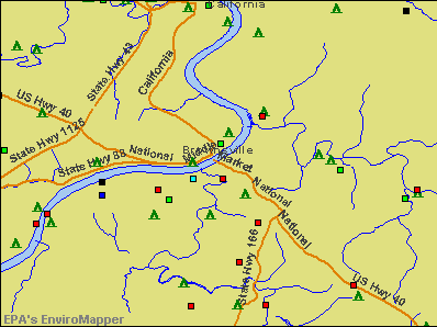 Brownsville, Pennsylvania environmental map by EPA