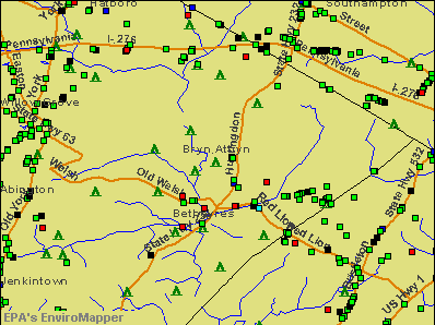 Bryn Athyn, Pennsylvania environmental map by EPA