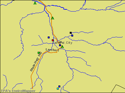 Central City, Pennsylvania environmental map by EPA