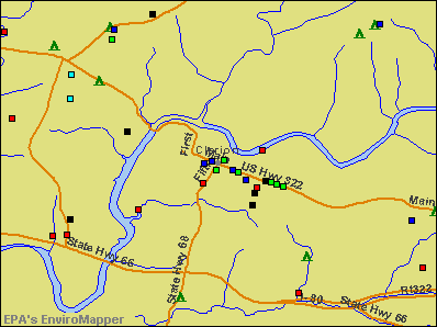 Clarion, Pennsylvania environmental map by EPA