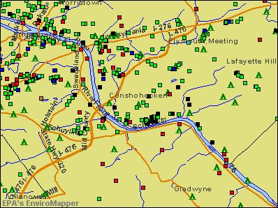 Conshohocken, Pennsylvania environmental map by EPA