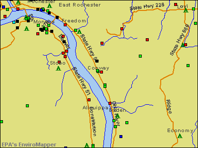 Conway, Pennsylvania environmental map by EPA