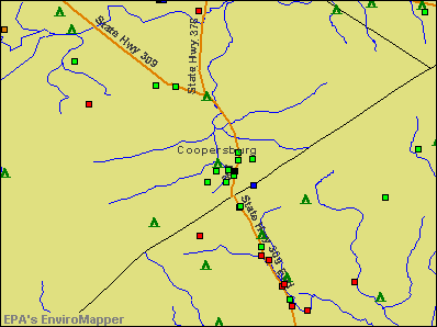 Coopersburg, Pennsylvania environmental map by EPA