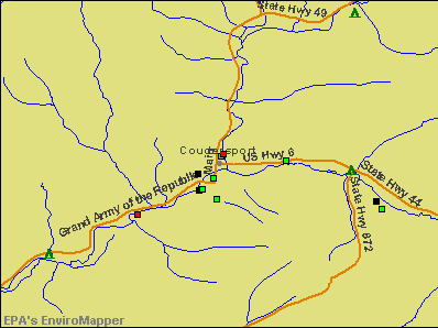 Coudersport, Pennsylvania environmental map by EPA