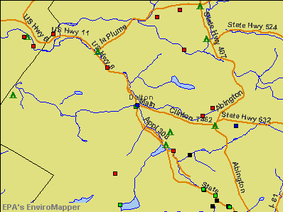 Dalton, Pennsylvania environmental map by EPA