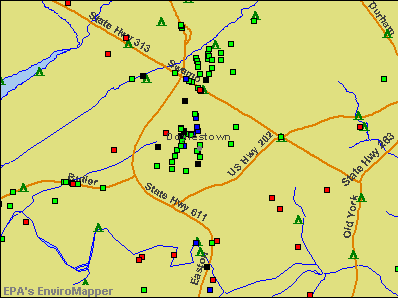 Doylestown, Pennsylvania environmental map by EPA