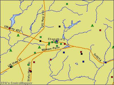 Ebensburg, Pennsylvania environmental map by EPA