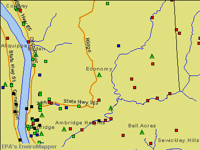 Economy, Pennsylvania environmental map by EPA