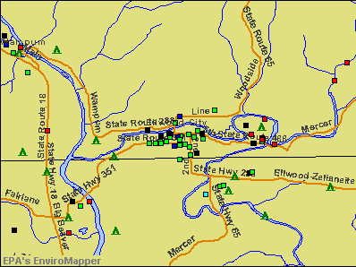 Ellwood City, Pennsylvania environmental map by EPA