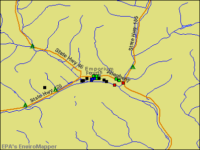 Emporium, Pennsylvania environmental map by EPA