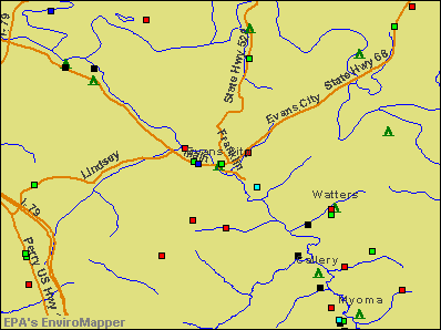 Evans City, Pennsylvania environmental map by EPA