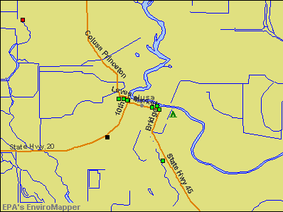 Colusa, California environmental map by EPA