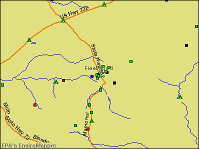 Fleetwood, Pennsylvania environmental map by EPA