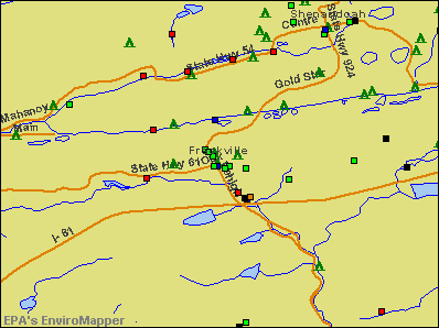 Frackville, Pennsylvania environmental map by EPA