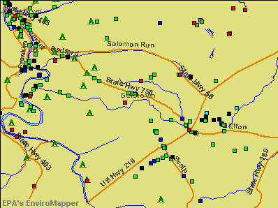 Geistown, Pennsylvania environmental map by EPA