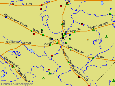Grove City, Pennsylvania environmental map by EPA