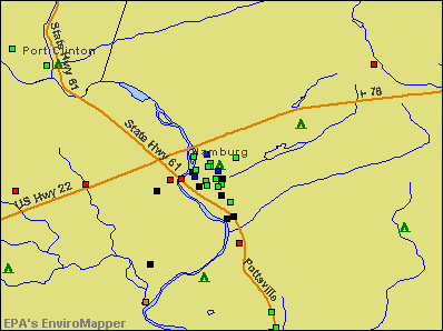 Hamburg, Pennsylvania environmental map by EPA