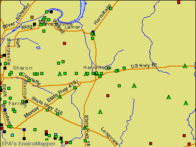 Hermitage, Pennsylvania environmental map by EPA