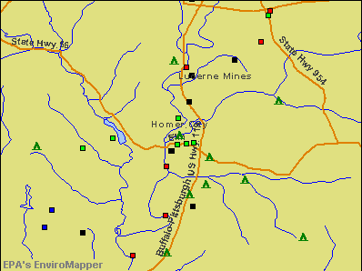 Homer City, Pennsylvania environmental map by EPA