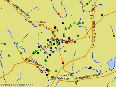 Indiana, Pennsylvania environmental map by EPA