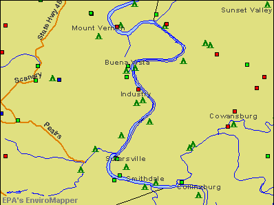 Industry, Pennsylvania environmental map by EPA