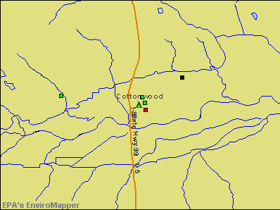 Cottonwood, California environmental map by EPA