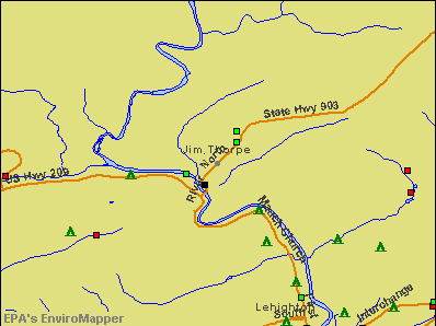 Jim Thorpe, Pennsylvania environmental map by EPA