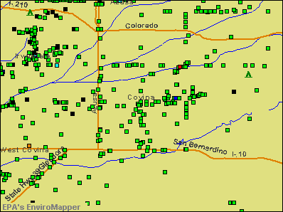 Covina, California environmental map by EPA