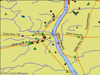 Lewisburg, Pennsylvania environmental map by EPA