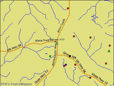 Grove Hill, Alabama environmental map by EPA