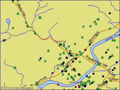 Luzerne, Pennsylvania environmental map by EPA
