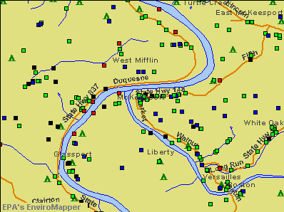McKeesport, Pennsylvania environmental map by EPA