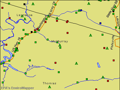 McMurray, Pennsylvania environmental map by EPA