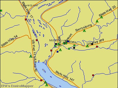 Millersburg, Pennsylvania environmental map by EPA