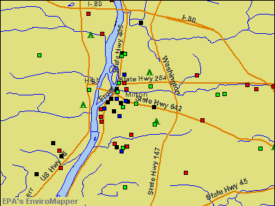 Milton, Pennsylvania environmental map by EPA