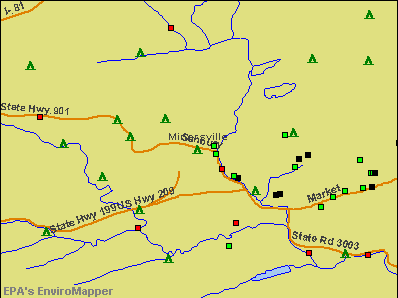 Minersville, Pennsylvania environmental map by EPA