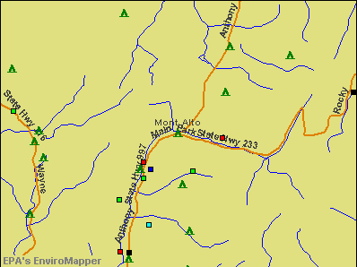 Mont Alto, Pennsylvania environmental map by EPA