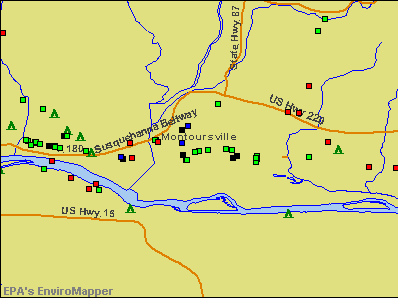 Montoursville, Pennsylvania environmental map by EPA