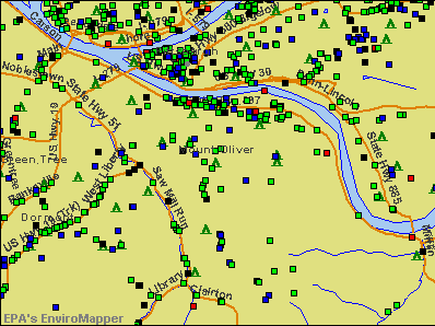Mount Oliver, Pennsylvania environmental map by EPA