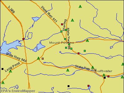 Mount Pocono, Pennsylvania environmental map by EPA