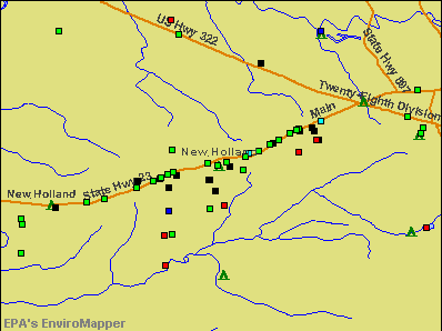 New Holland, Pennsylvania environmental map by EPA
